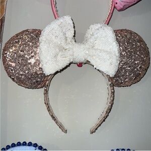 Sequin Mouse Ears Headband with Bow